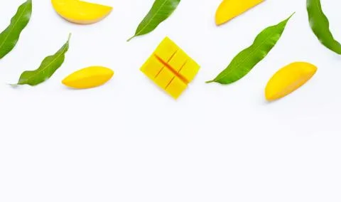 Tropical fruit, Mango  on white background. Stock Photos