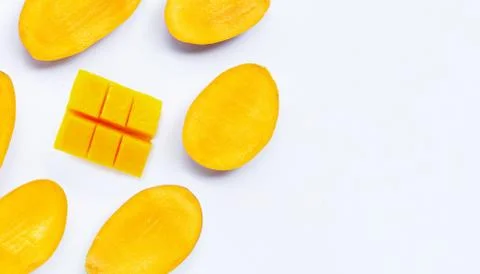 Tropical fruit, Mango  on white background. Stock Photos