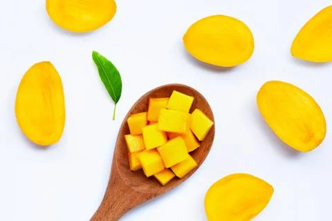 Tropical fruit, Mango  on white background. Stock Photos