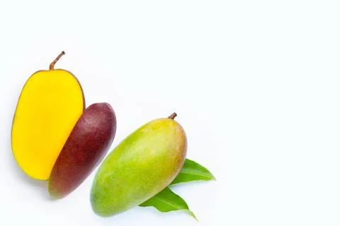 Tropical fruit, Mango  on white background. Stock Photos
