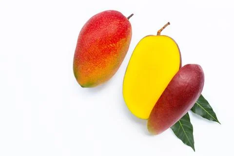 Tropical fruit, Mango  on white background. Stock Photos