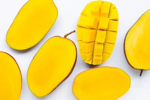 Tropical fruit, Mango  on white background. Stock Photos