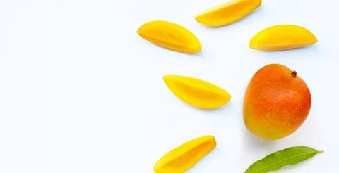 Tropical fruit, Mango  on white background. Stock Photos
