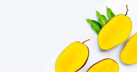 Tropical fruit, Mango  on white background. Stock Photos