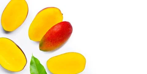 Tropical fruit, Mango  on white background. Stock Photos