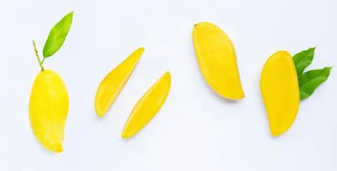 Tropical fruit, Mango on white background. Stock Photos
