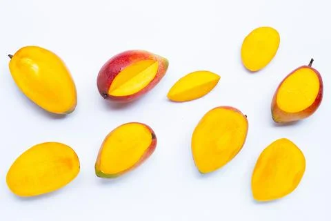 Tropical fruit, Mango on white background. Stock Photos