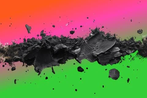 Tropical Fruit Mix Gradient with Black Line Rocks Stock Illustration