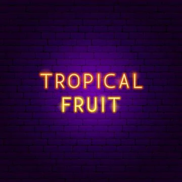 Tropical Fruit Neon Text イラスト素材