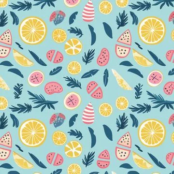 Tropical Fruit Pattern Stock Illustration