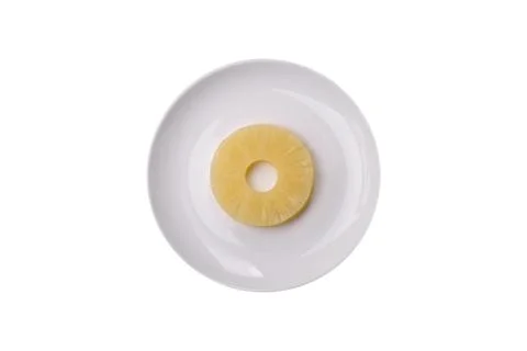 Tropical fruit pineapple in rings or slices tinned sweet Stock Photos