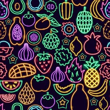 Tropical Fruit Seamless Pattern Stock Illustration
