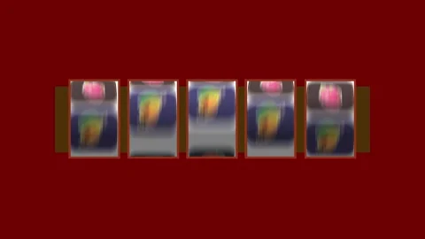 Tropical Fruit Slot Machine Animation with Winning Combination Spin Vídeos de archivo 344440287