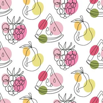 Tropical Fruit Vector Seamless pattern Stock Illustration