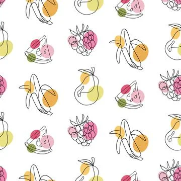 Tropical Fruit Vector Seamless pattern Illustrazione stock