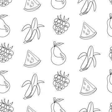 Tropical Fruit Vector Seamless pattern Stock Illustration