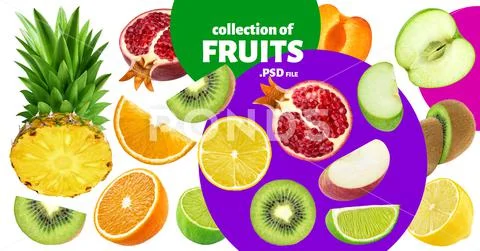 Tropical fruits pattern  PSD Template