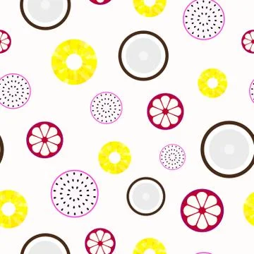 Tropical fruits - seamless vector pattern. Иллюстрация