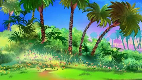 Tropical garden Stock Illustration