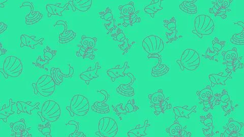 Tropical Green Pattern - Seamless Design with Exotic Leaves and Plants. Stock Illustration