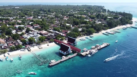 Tropical harbor panorama Stock Footage 329611870