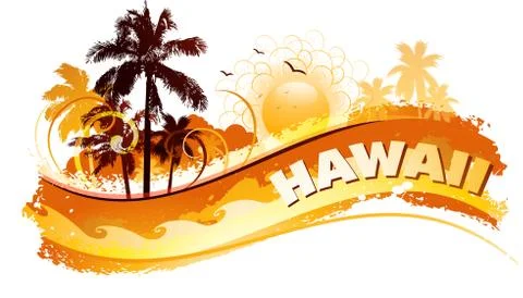 Tropical hawaii background Stock Illustration