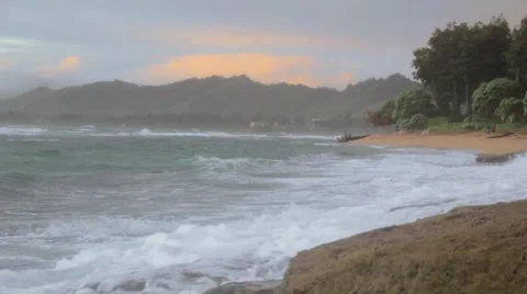Tropical Hawaiian Beach Stock Footage 3980452