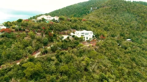 Tropical Home on the Mountain Stock Footage 136671838