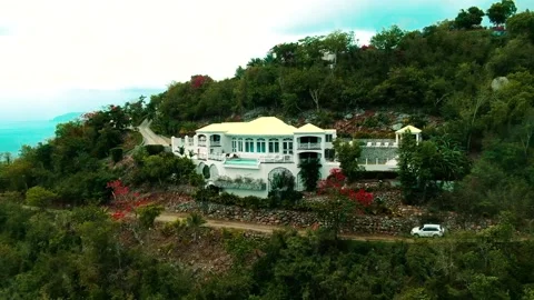 Tropical House on Mountain Stock Footage 136671842