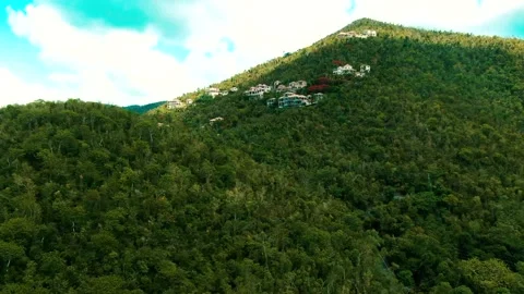 Tropical House on Mountainside Stock Footage 136671892