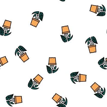 Tropical houseplant vector seamless pattern イラスト素材