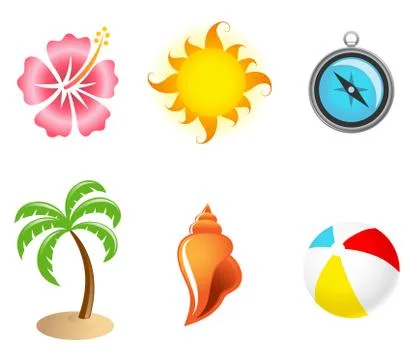 Tropical Icon Set Stock Illustration