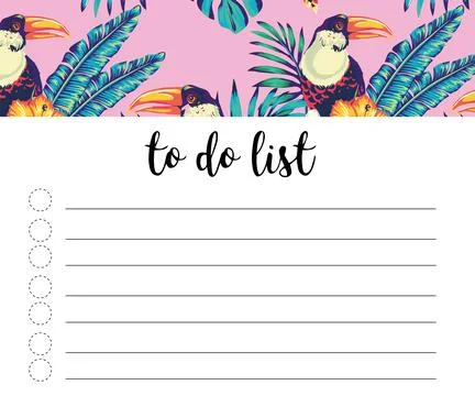 Tropical images for notes, to-do list, leaf decorated with tropical patterns, Stock Illustration