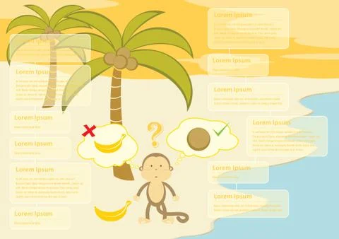 Tropical infographic Illustrazione stock