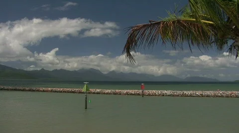 Tropical island backdrop Stock Footage 864062