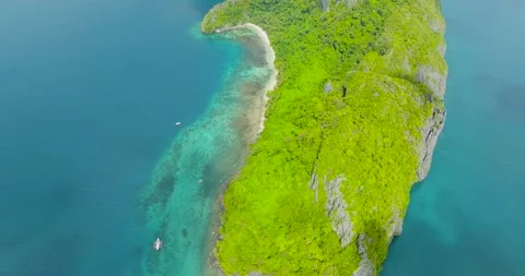 Tropical Island with beach. El Nido, Philippines. Stock Footage 271544853