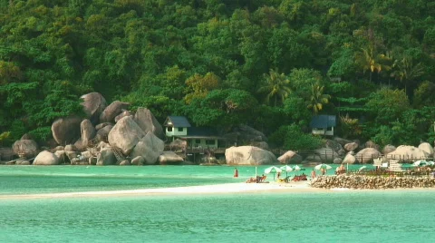 Tropical island beach Stock Footage 305780