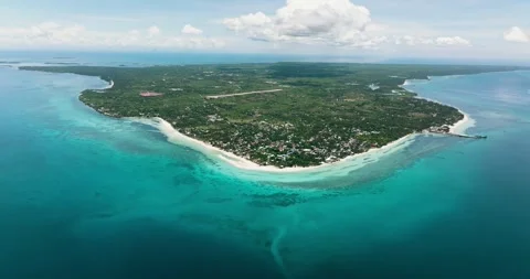 Tropical island with a beach. Philippines Stock Footage 345384381