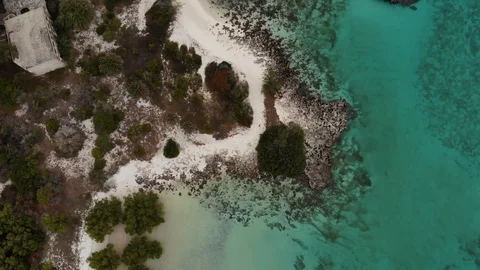 Tropical Island drone shot Stock Footage