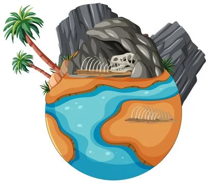Tropical Island Ecosystem Vector Illustration イラスト素材