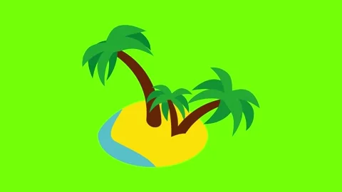 Tropical island icon animation Stock Footage