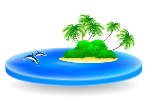 Tropical island Stock Illustration