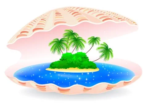 Tropical island Stock Illustration
