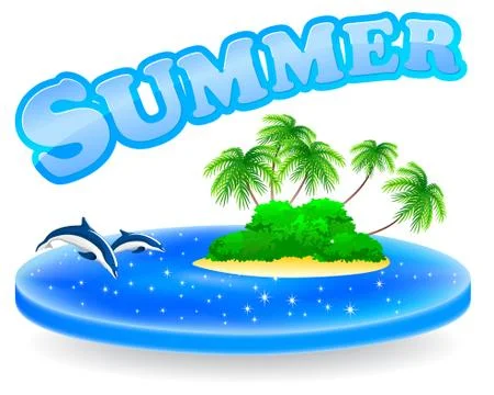 Tropical island Stock Illustration