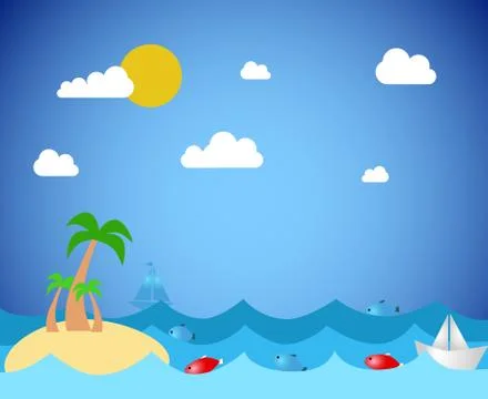 Tropical island Stock Illustration