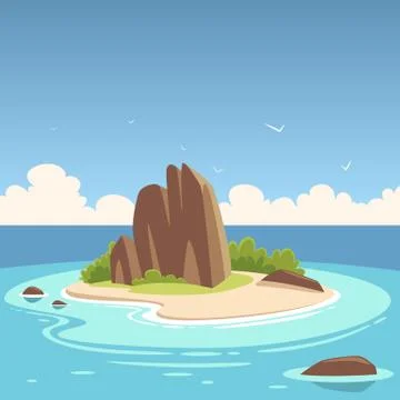Tropical Island Stock Illustration