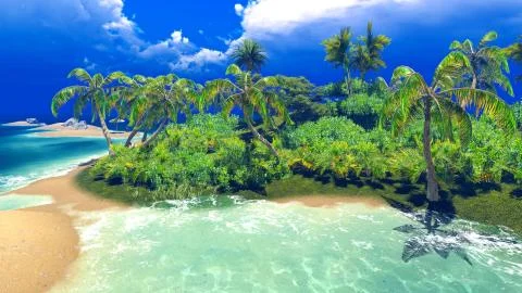 Tropical island Stock Illustration