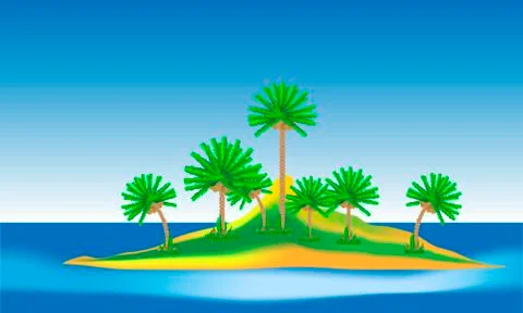 Tropical island Stock Illustration