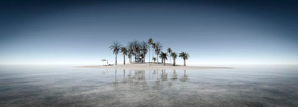 Tropical island Stock Illustration