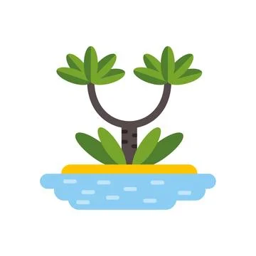 Tropical island palm tree vector graphic illustration Stockillustratie